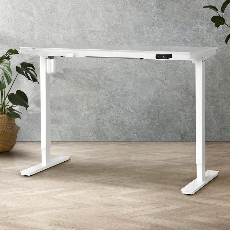 Oikiture Standing Desk Frame Single Motor Adjustable White