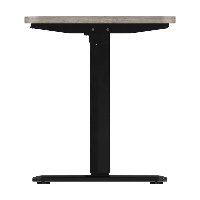 Oikiture 140cm Electric Standing Desk Single Motor Black&Grey-Oak