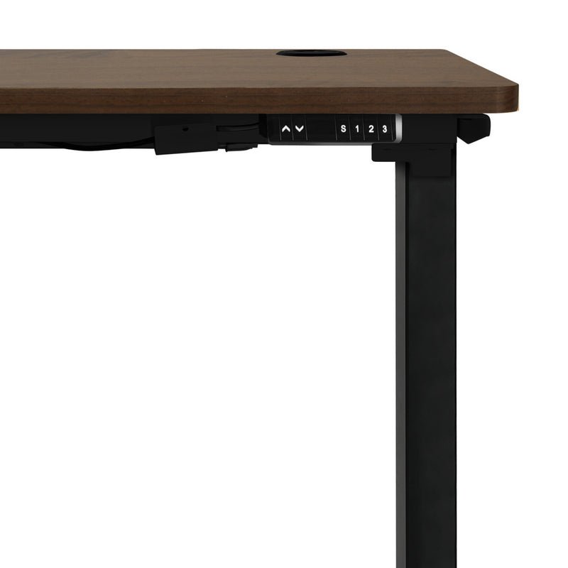 Oikiture Standing Desk Single Motor 150cm Black&Walnut