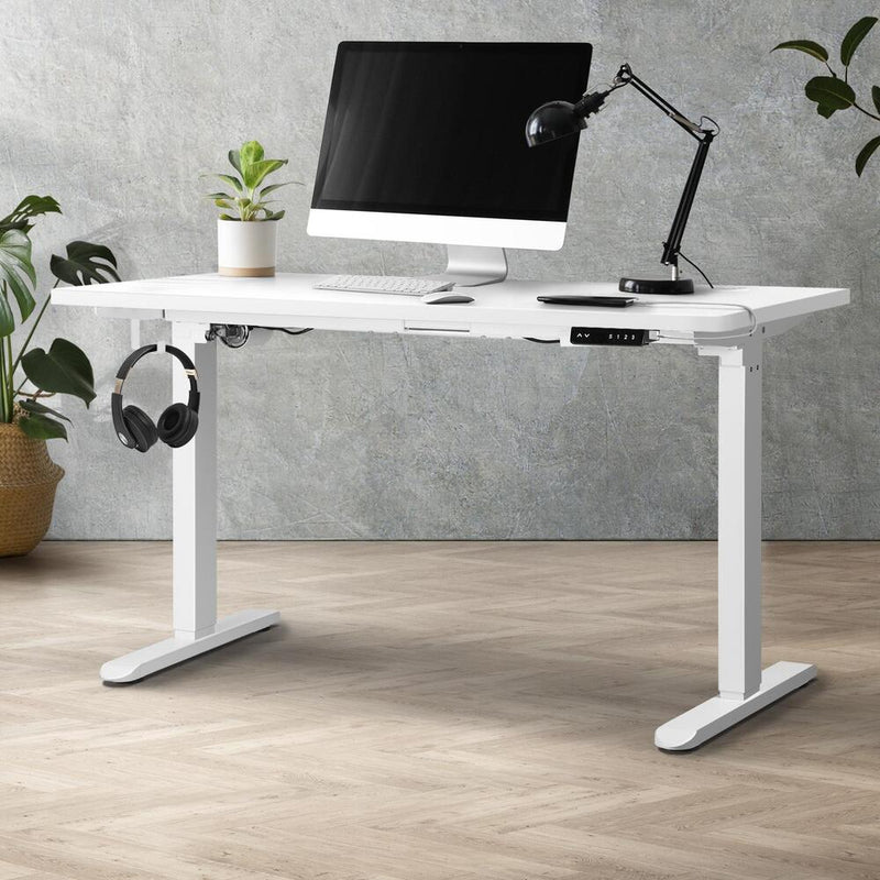 Oikiture Standing Desk Adjustable Motorised 150 White