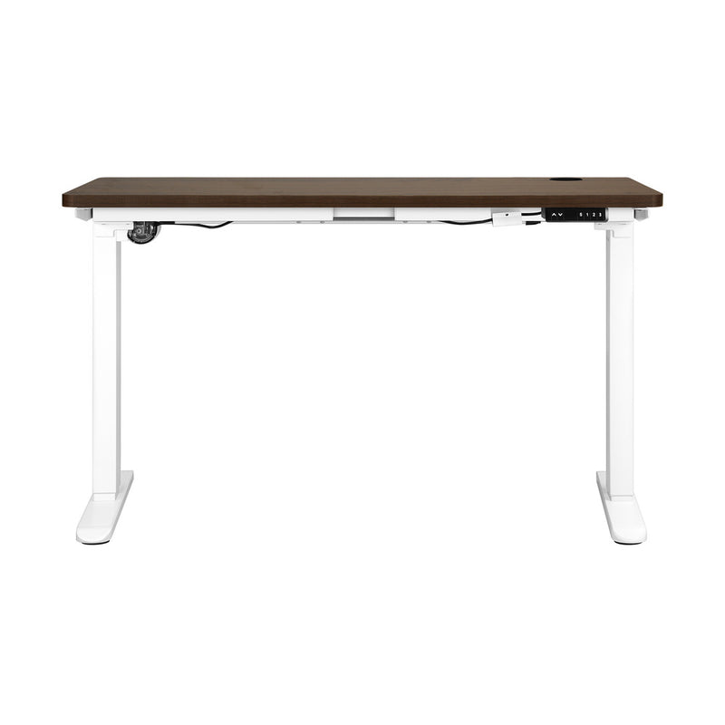 Oikiture Standing Desk Adjustable Motorised 150cm White&Walnut