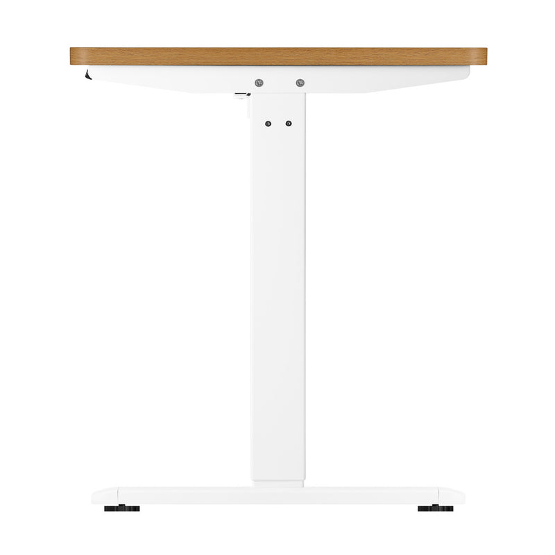 OIKITURE Sit Stand Desk Motorised Adjustable 160cm White&Oak