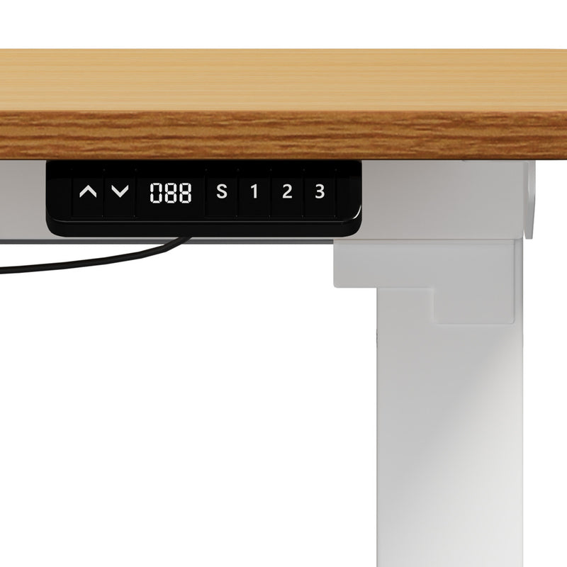 Oikiture 160cm Standing Desk With Drawer Motorized Adjustable White