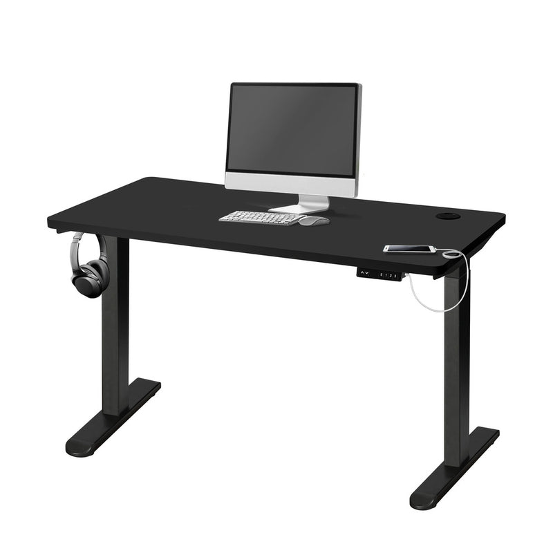 Oikiture Standing Desk Dual Motor Adjustable 140cm Black