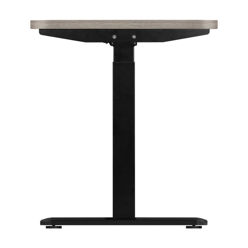 Oikiture 140cm Electric Standing Desk Dual Motor Black&Grey-Oak