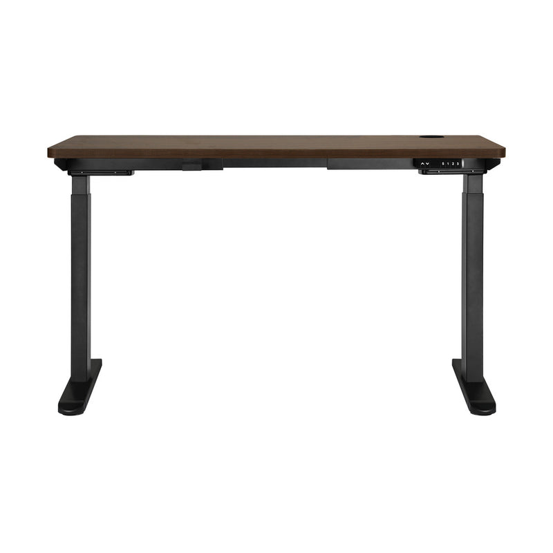 Oikiture Standing Desk Dual Motor Adjustable 140cm Black&Walnut