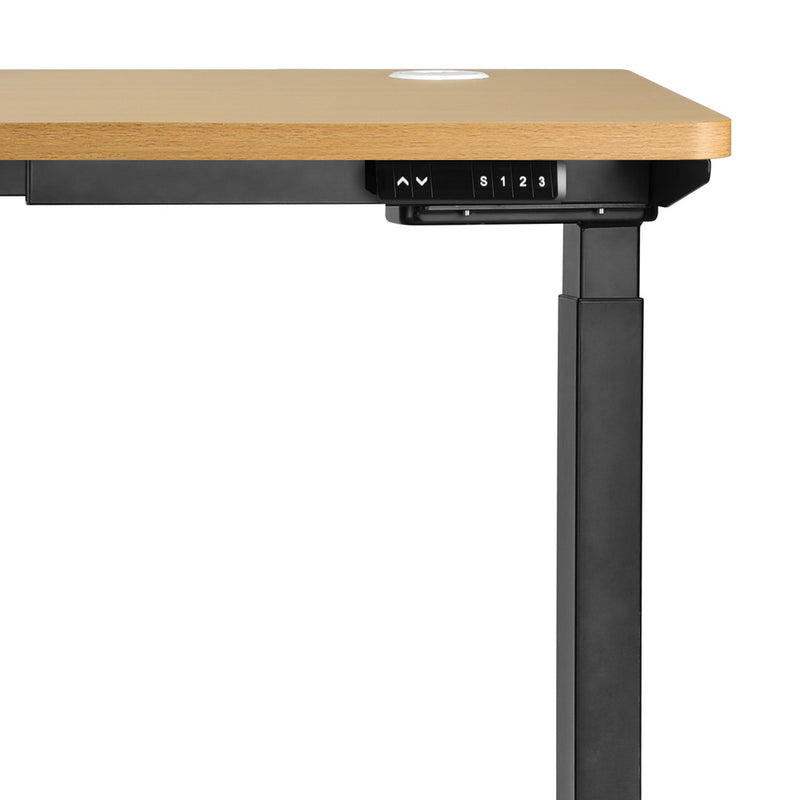 Oikiture Standing Desk Dual Motor Adjustable 150cm Black&Oak
