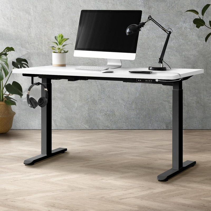 Oikiture Standing Desk Dual Motor 150cm Black&White