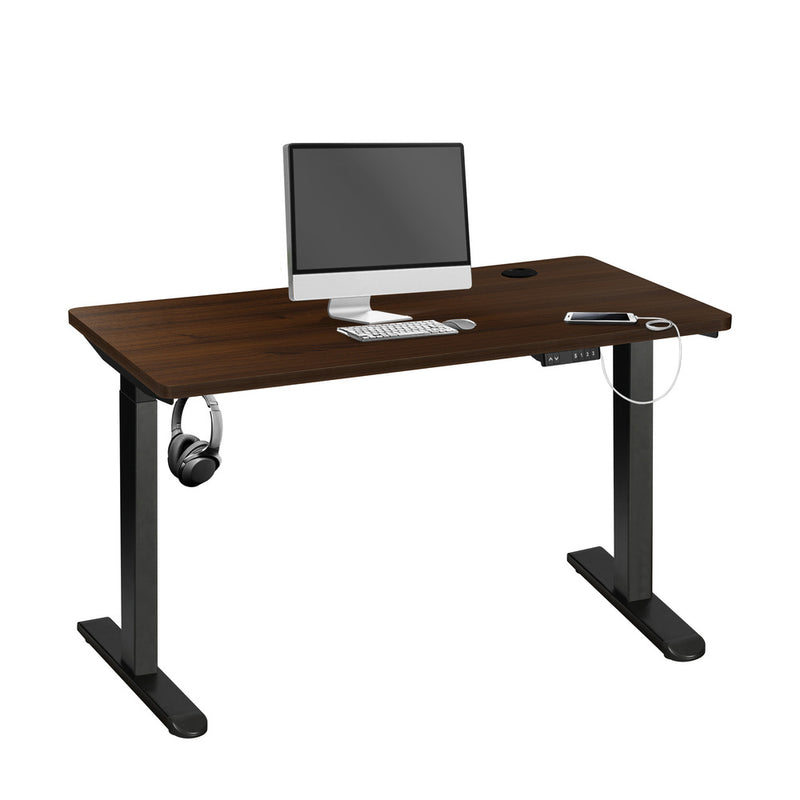 Oikiture Standing Desk Dual Motor 150cm Black&Walnut