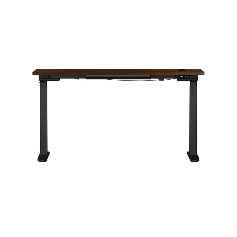 Oikiture 150cm Electric Standing Desk with Drawer Adjustable Black Walnut