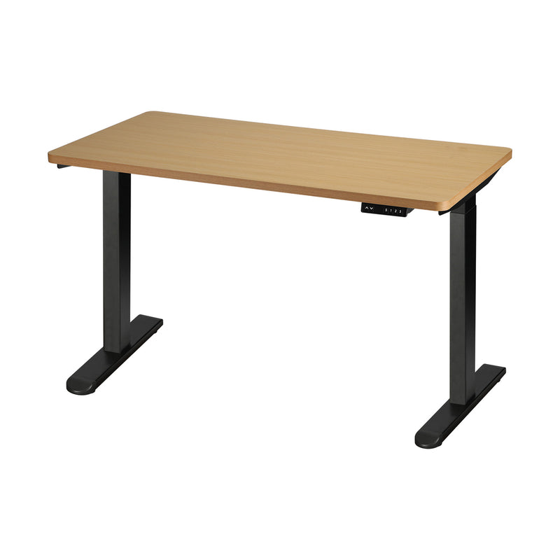 Oikiture Sit-Stand Desk Height Adjustable Desk Black&Oak
