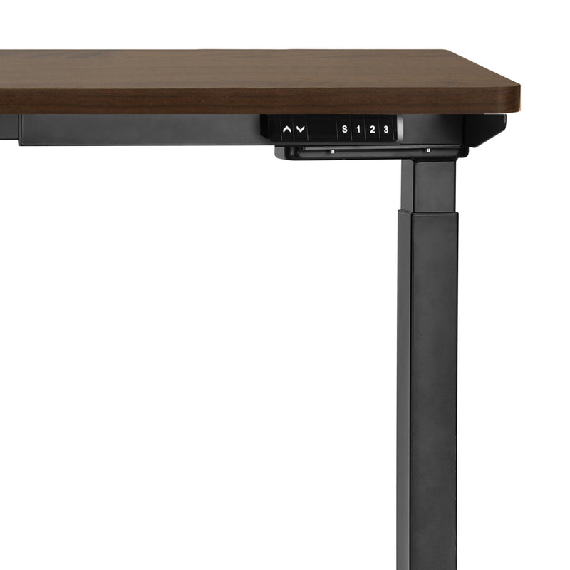 Oikiture Sit-Stand Desk Height Adjustable Desk Black&Walnut