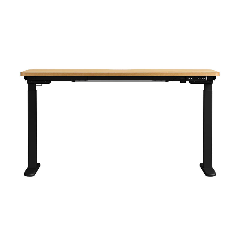 Oikiture Standing Desk Wireless Charging Dual Motor 140CM Black&Oak