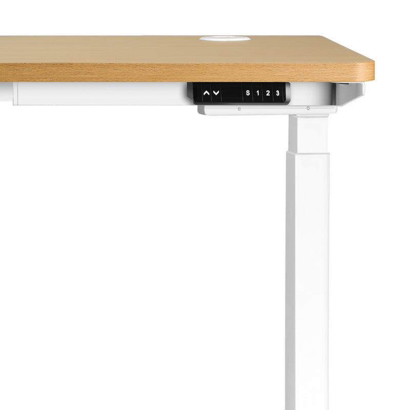 Oikiture Standing Desk Dual Motor Adjustable 120cm White&Oak