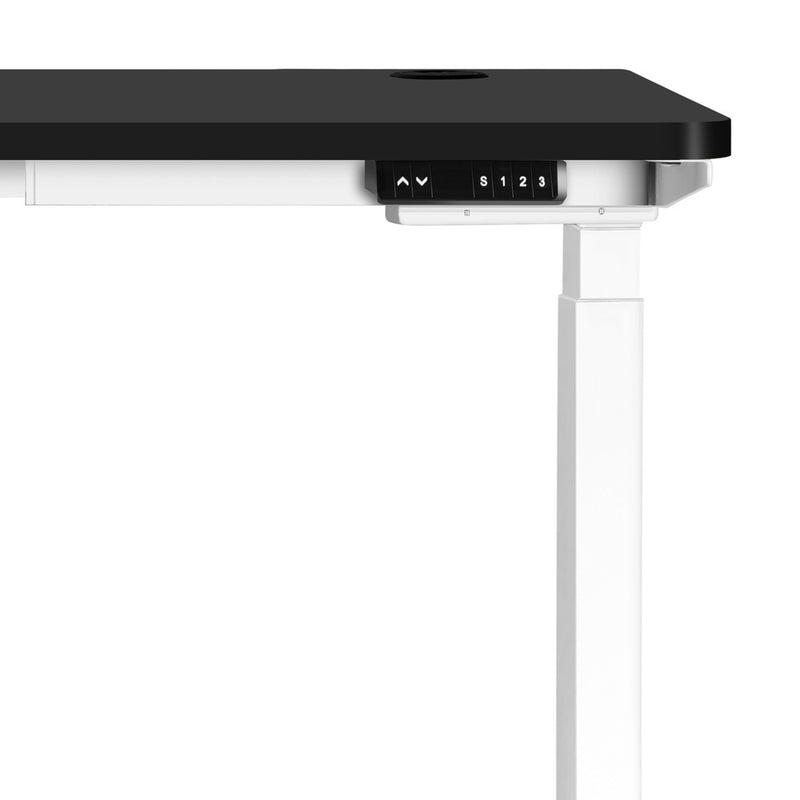 Oikiture Standing Desk Dual Motor Adjustable 140cm Walnut&Black