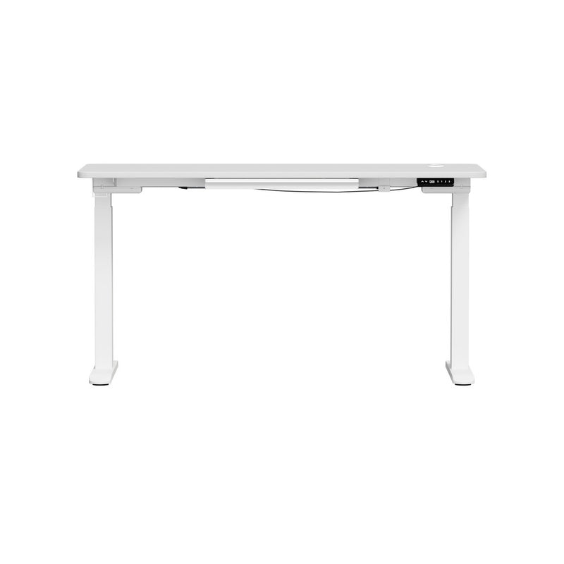 Oikiture 140cm Electric Standing Desk with Drawer Adjustable White