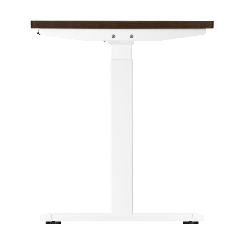 Oikiture Sit-Stand Desk Height Adjustable Desk White&Walnut