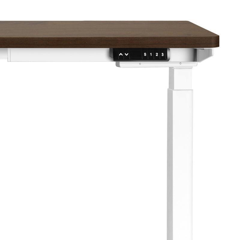 Oikiture Sit-Stand Desk Height Adjustable Desk White&Walnut