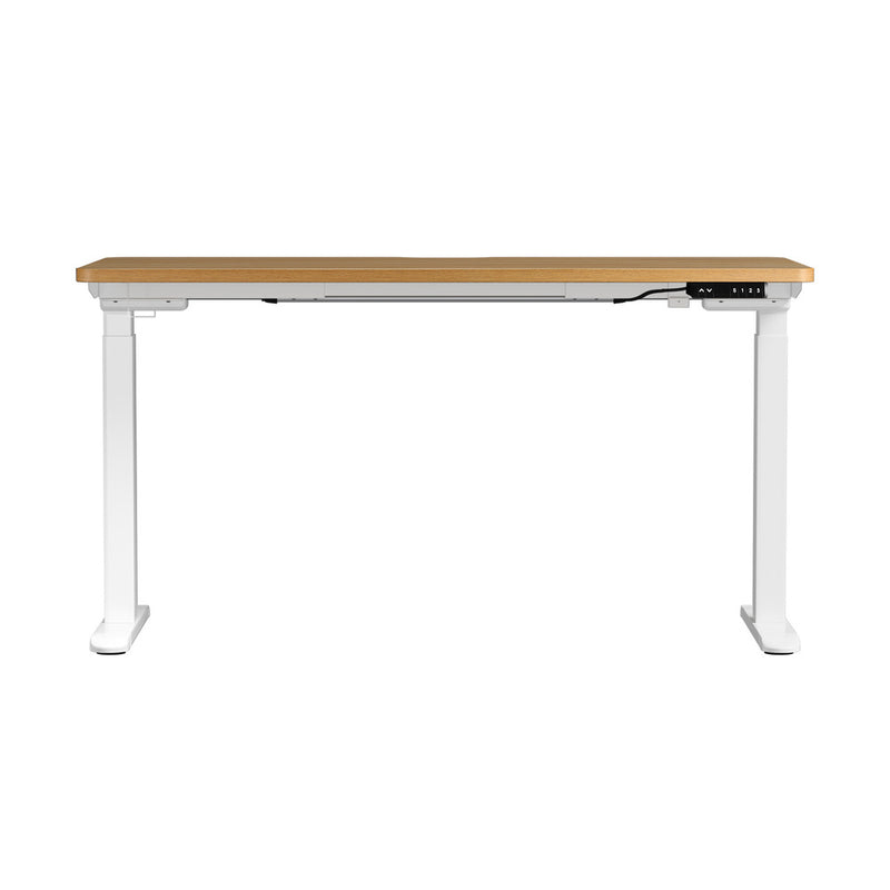 Oikiture Standing Desk Wireless Charging Dual Motor 140CM White&Oak