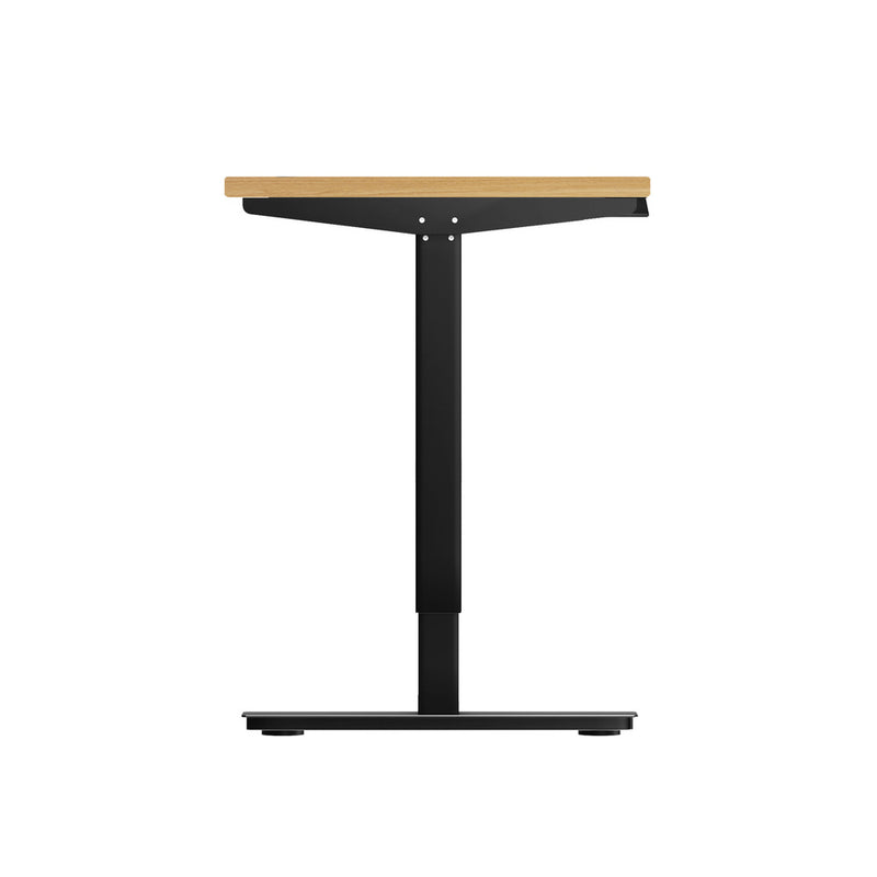 Oikiture Electric Standing Desk Single Motor Black&Oak 120cm