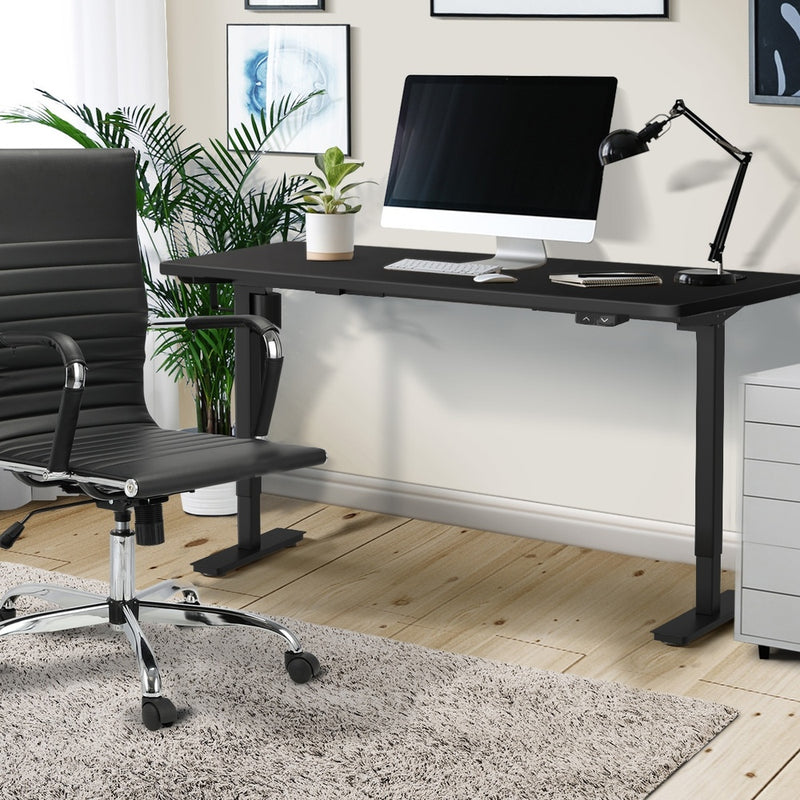 Oikiture Electric Standing Desk Single Motor 140cm Black