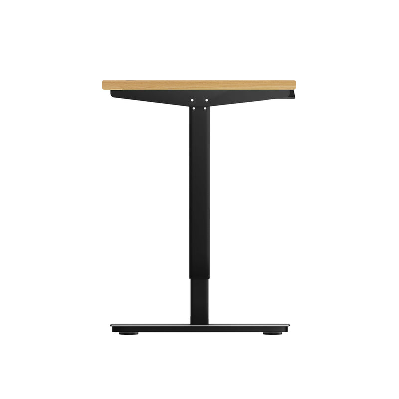Oikiture Electric Standing Desk Single Motor Black&Oak 140cm