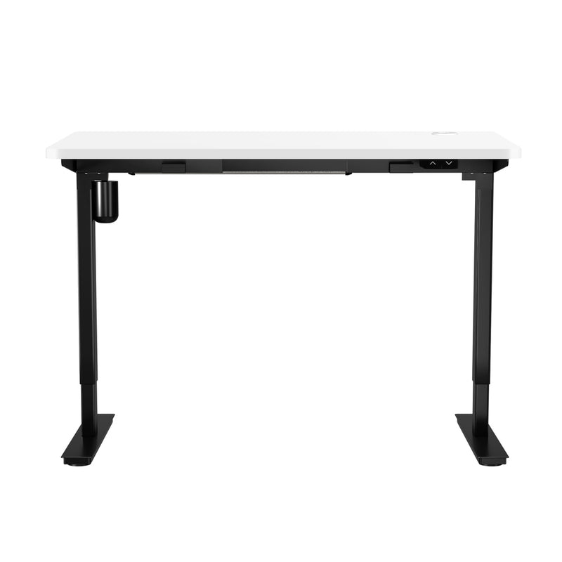 Oikiture Electric Standing Desk Single Motor Black&White 140cm