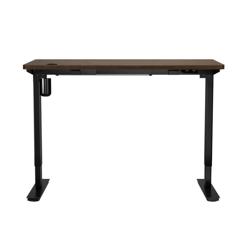 Oikiture Electric Standing Desk Single Motor Black&Walnut 140cm