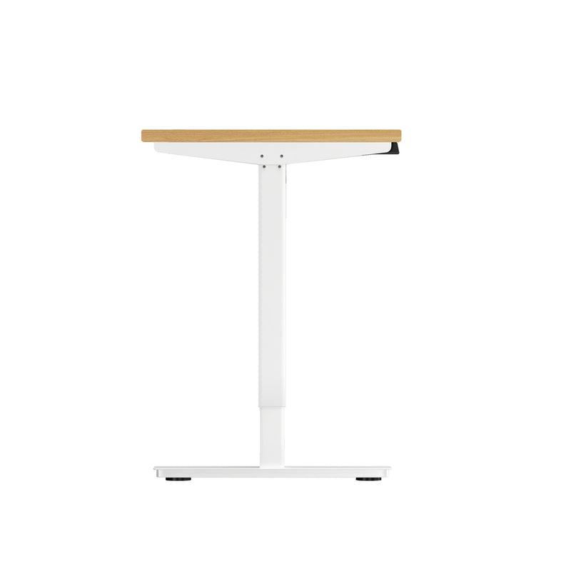 Oikiture Electric Standing Desk Single Motor White&Oak 120cm