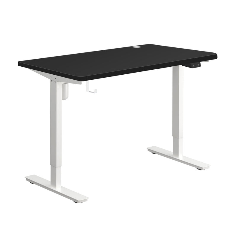 Oikiture Electric Standing Desk Single Motor White&Black 140cm