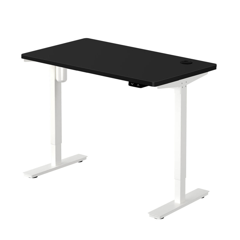 Oikiture Electric Standing Desk Single Motor White&Black 140cm