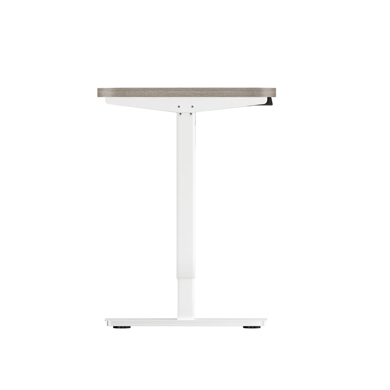 Oikiture 140CM Electric Standing Desk Adjustable White&Grey-Oak
