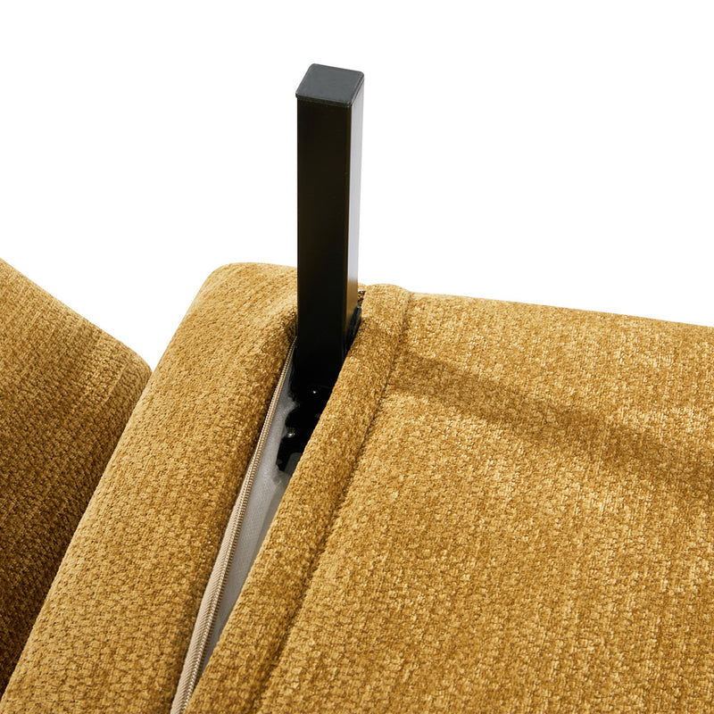 Oikiture Sofa Bed Chair Chenille Recliner Love Sofa Double Yellow