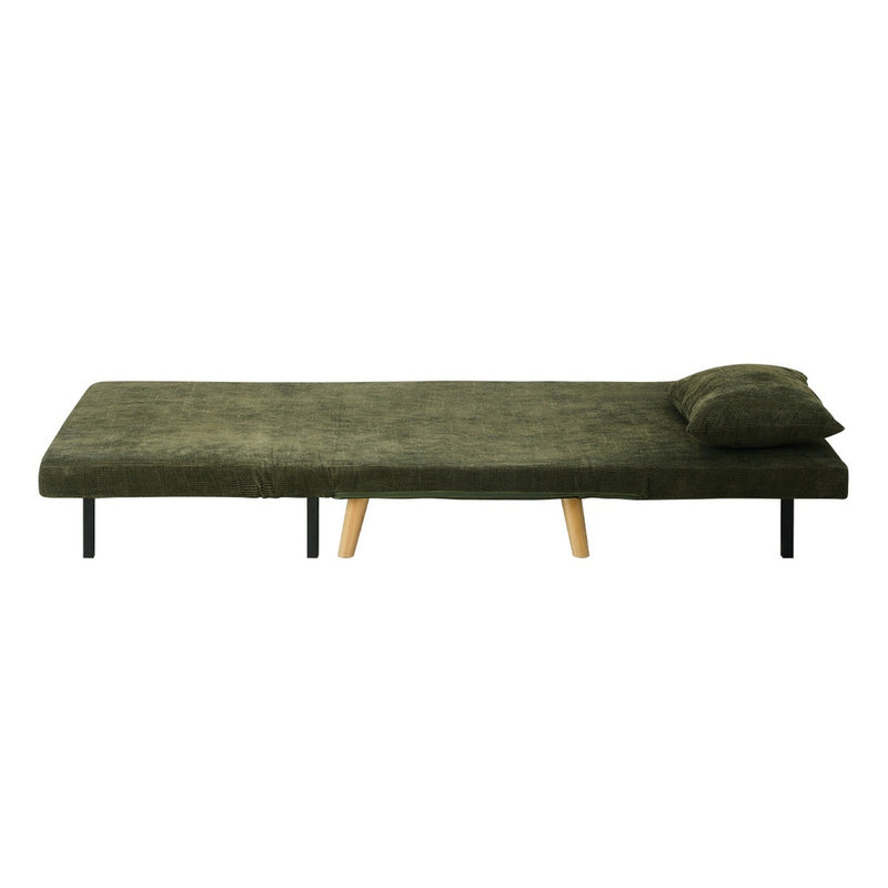 Oikiture Lounge Sofa Bed Polyester Single Seat Green