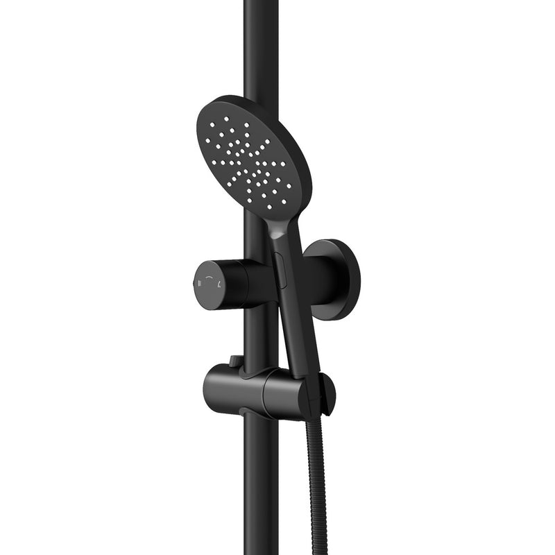 Welba 10" Rain Shower Head Set Round 3-Mode Black