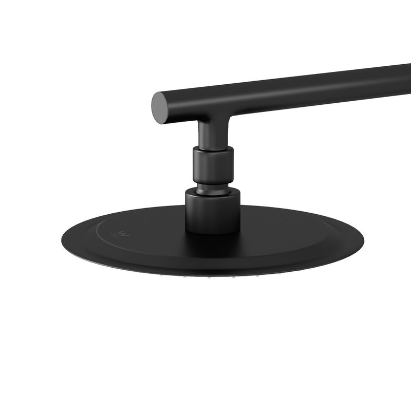 Welba 10" Rain Shower Head Set with Shower Mixer Round Black