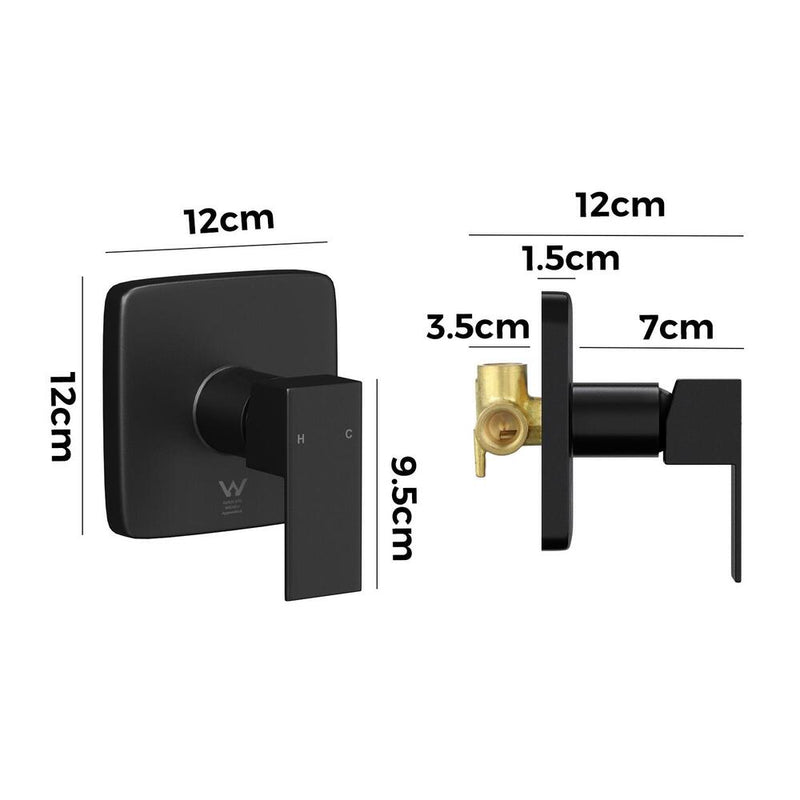 Welba Shower Mixer Tap Square Black