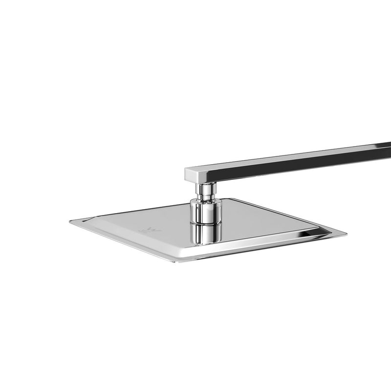 Welba 10" Rain Shower Head Set Square 3-Mode Gooseneck Chrome