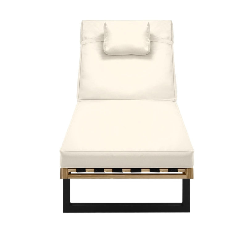 Livsip Patio Sun Lounge Set with Table Beige