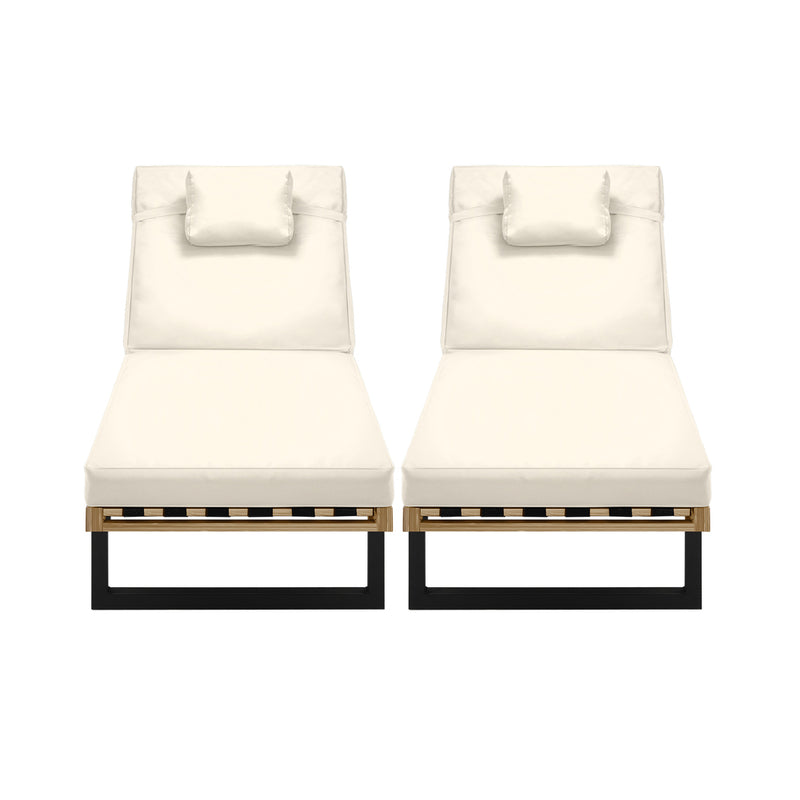 Livsip 2X Sun Lounge Outdoor Lounger Beige