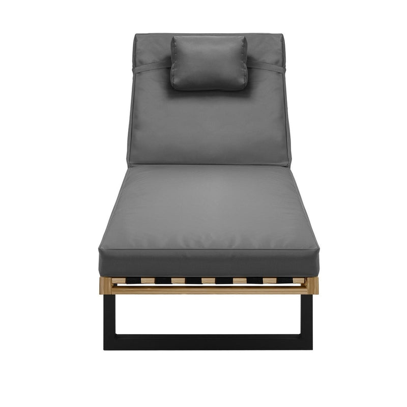 Livsip Patio Sun Lounge Set with Table Grey