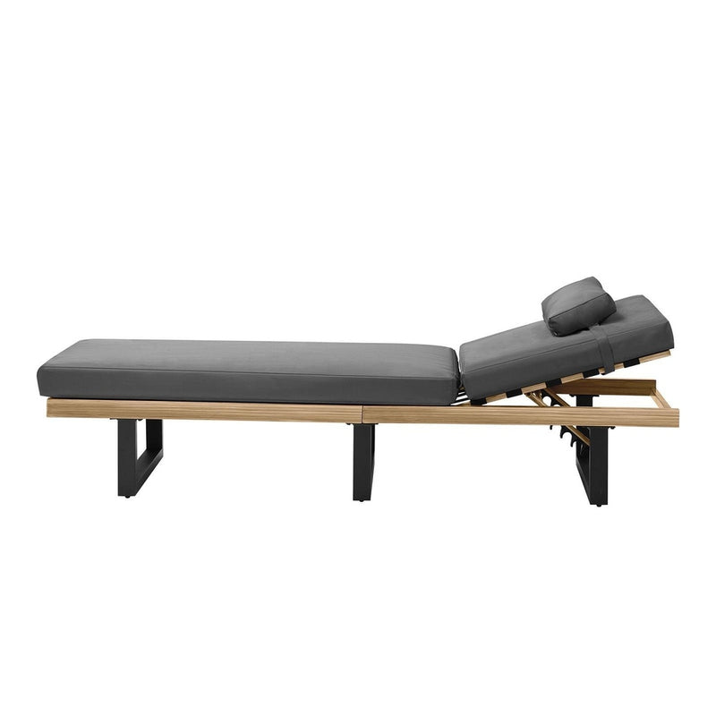 Livsip Patio Sun Lounge Set with Table Grey