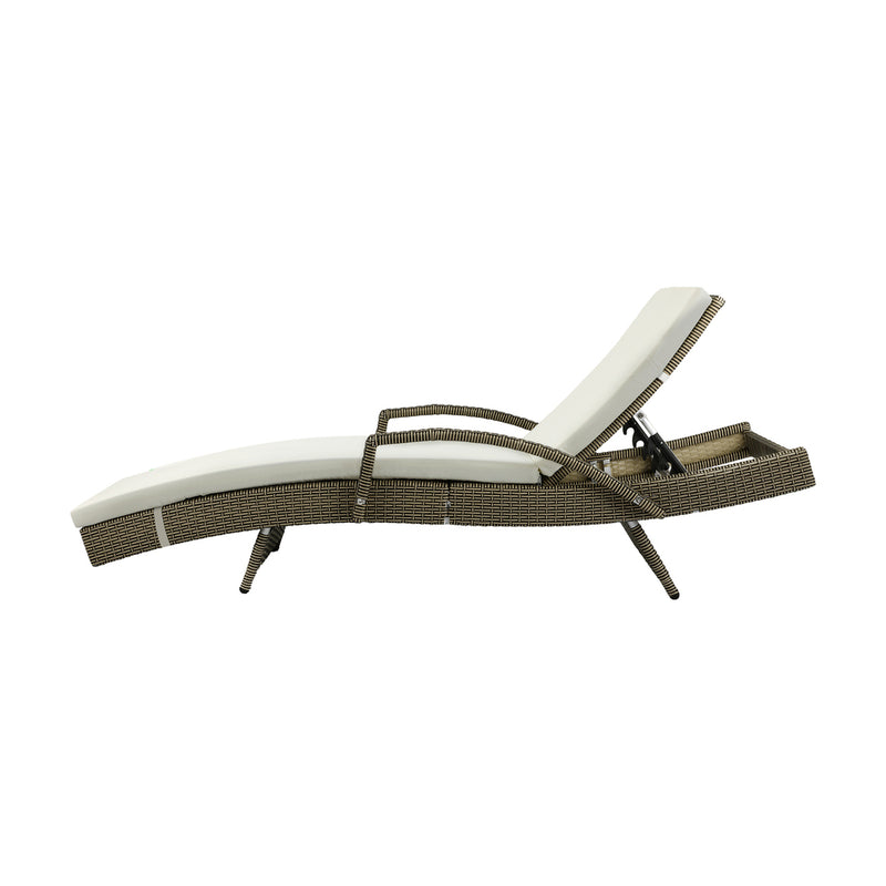 Livsip Outdoor Sun Lounger Waterproof Adjustable Grey&Beige