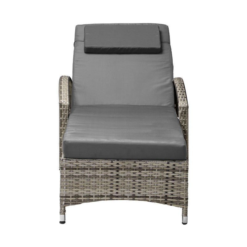 Livsip Sun Lounger with Wheels Grey