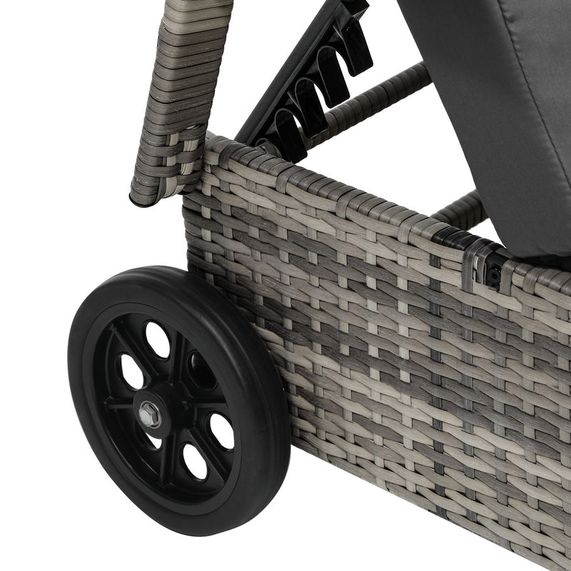 Livsip Sun Lounger with Wheels Grey