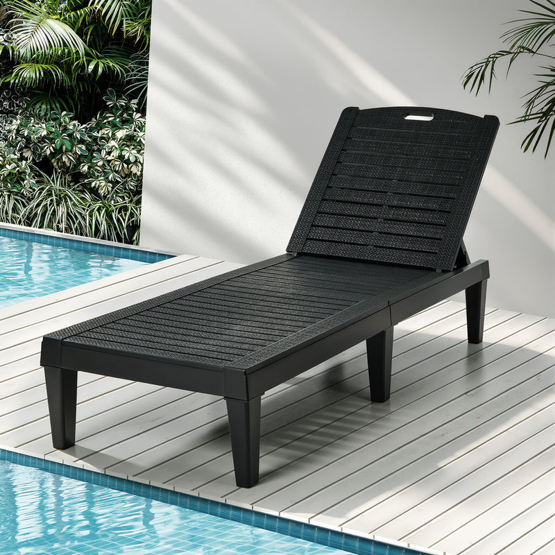 Livsip Sun Lounge Adjustable Patio Furniture Black