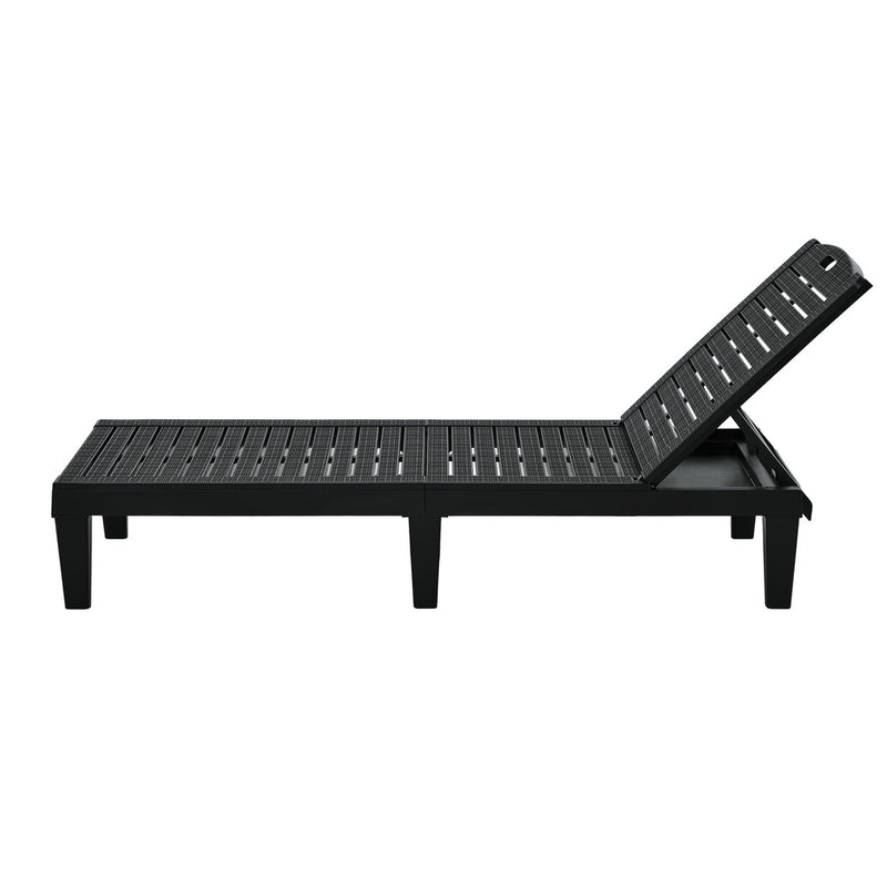Livsip Sun Lounge Adjustable Patio Furniture Black