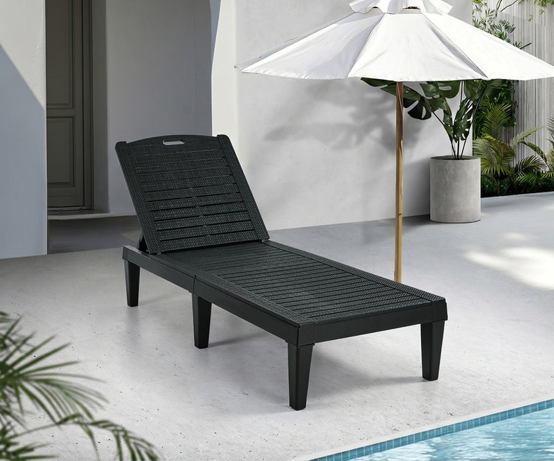 Livsip Sun Lounge Adjustable Patio Furniture Black