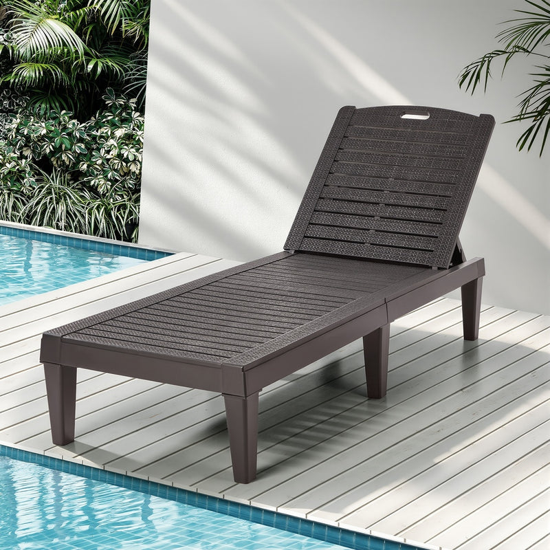 Livsip Sun Lounge Adjustable Patio Furniture Brown