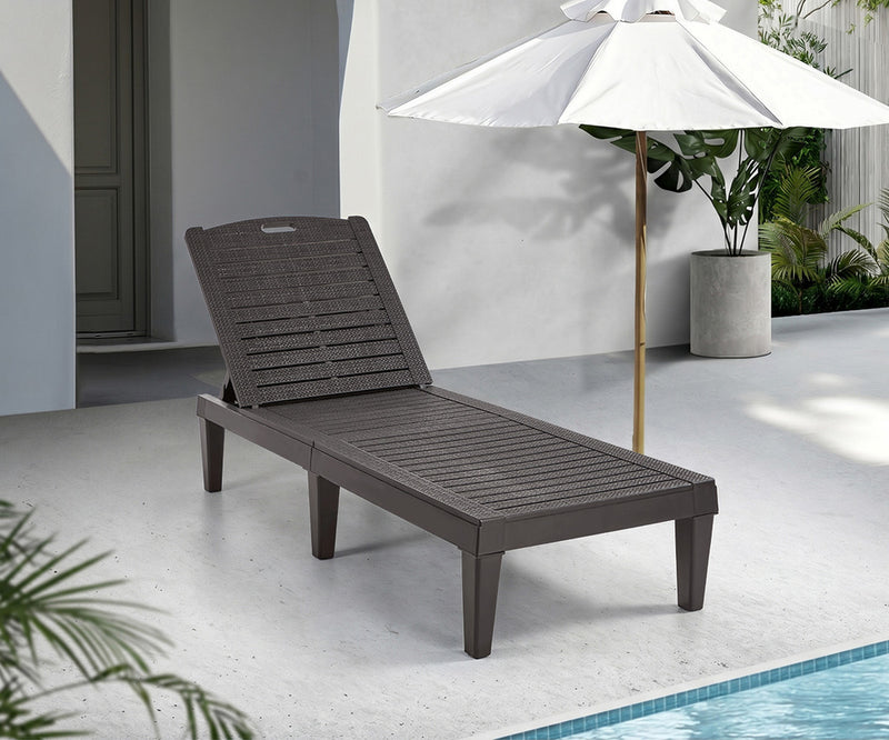 Livsip Sun Lounge Adjustable Patio Furniture Brown